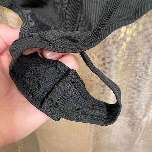 Intimately Free People Black Ribbed Thong Back Bodysuit, S - Picture 5 of 6